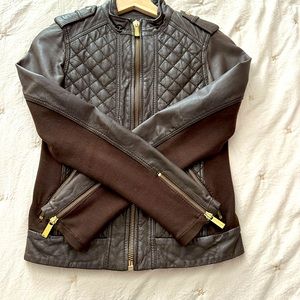 Michael Kors Brown/Chocolate Moto Jacket - 100% Genuine Leather